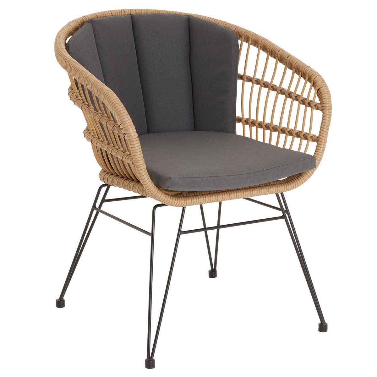 Mendler - 6x chaise de salle à manger Savona, fauteuil, rotin ~ sans coussin  - Chaises - Rue du Commerce