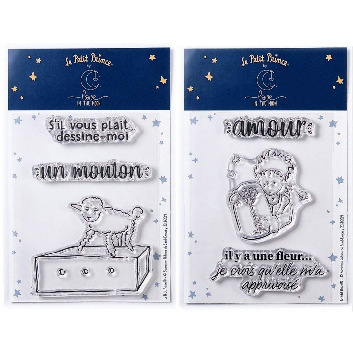 Youdoit 6 Tampons transparents Le Petit Prince Mouton et Fleur