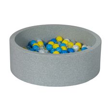  Piscine à balles Aire de jeu + 200 balles perle, transparent, jaune, bleu, bleu clair