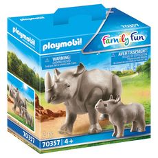 PLAYMOBIL  70357 - Family Fun - Rhinocéros et son petit