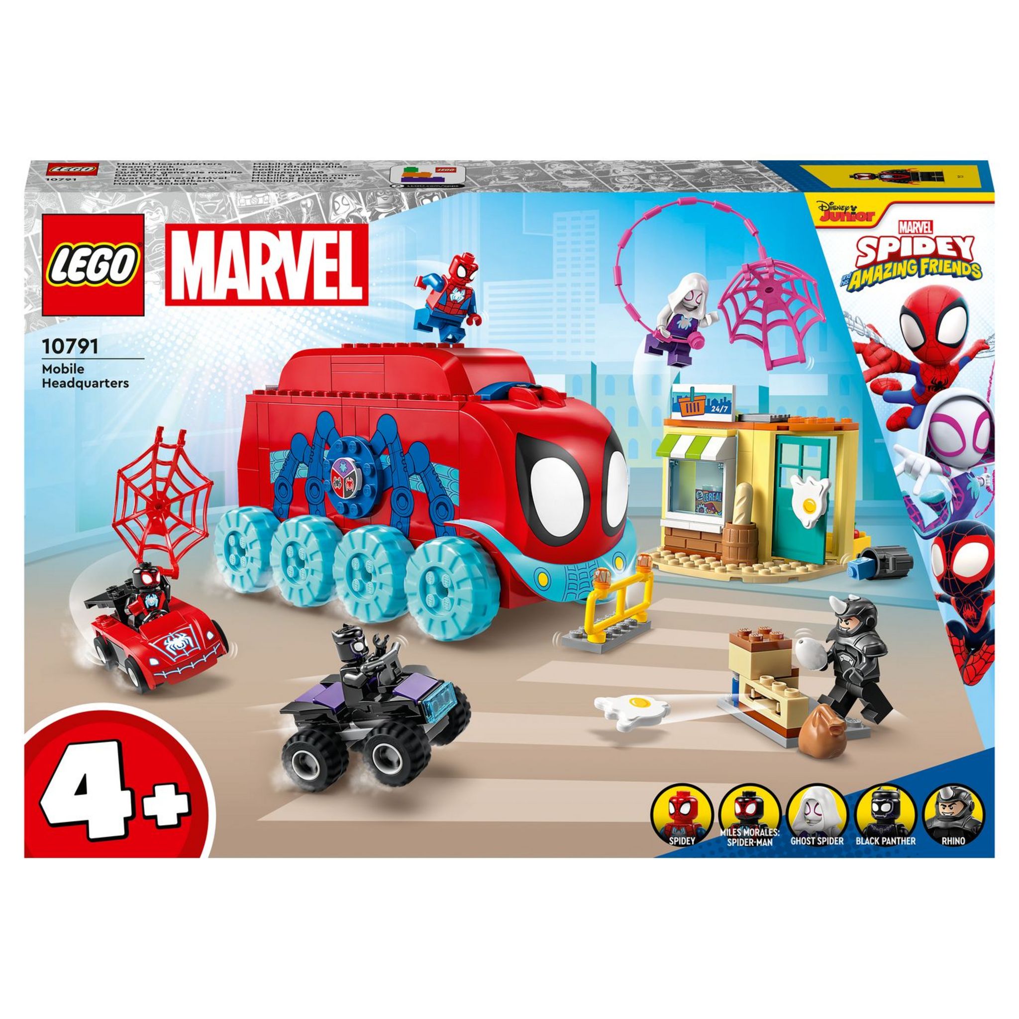 LEGO Marvel 10791 Le QG mobile de l’équipe Spidey, Jouet Enfants 4  Ans avec Minifigurines Miles Morales et Black Panther, Série Spidey et ses  Amis Extraordinaires pas cher 