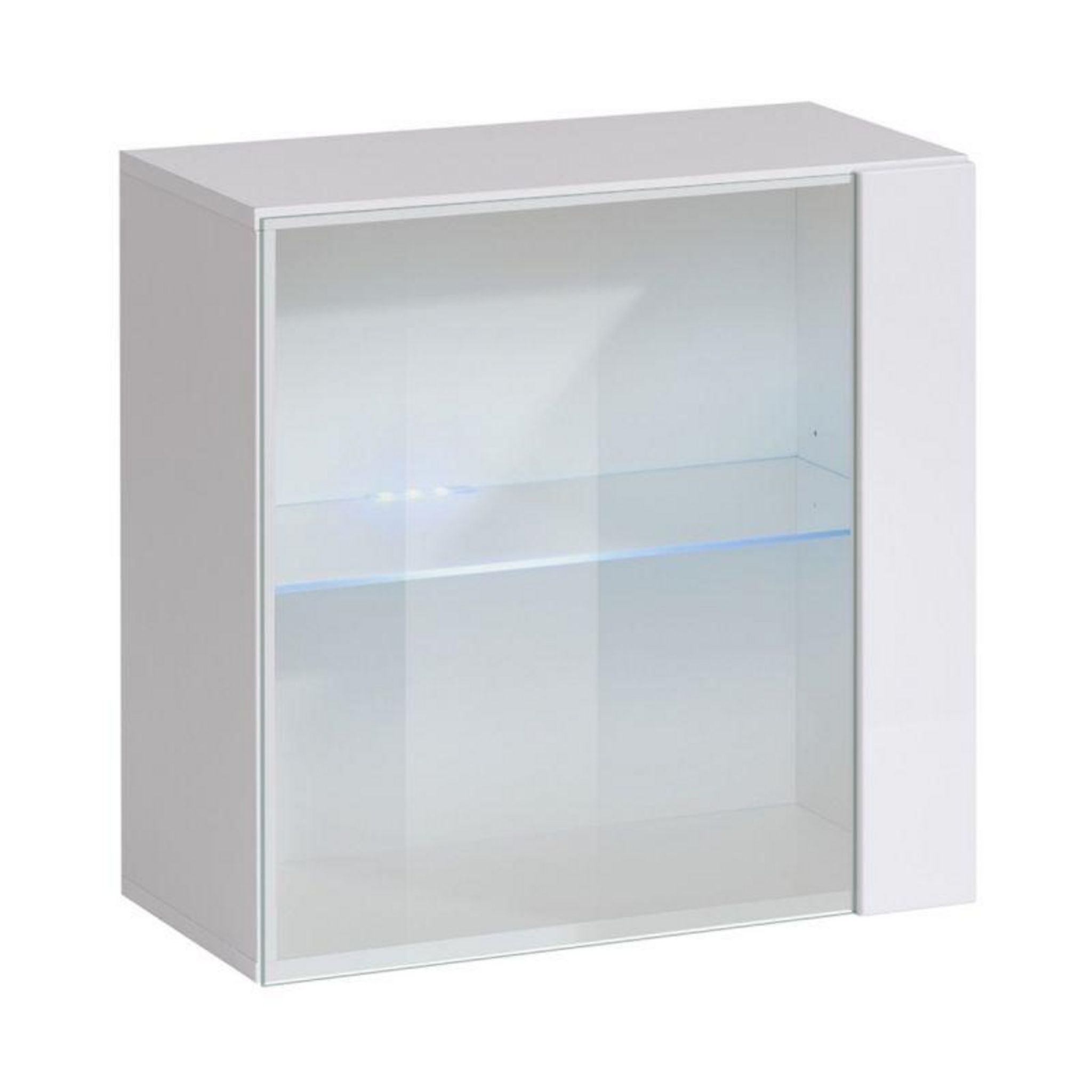 Lot de 2 Vitrines Murales & Étagère Switch SBIII 130cm Naturel & Blanc