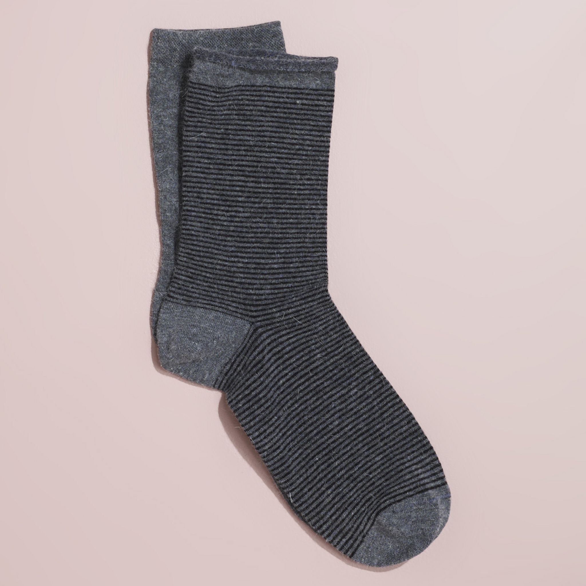 Lot de 2 mi chaussettes all over automnal et unie- Chaussettes