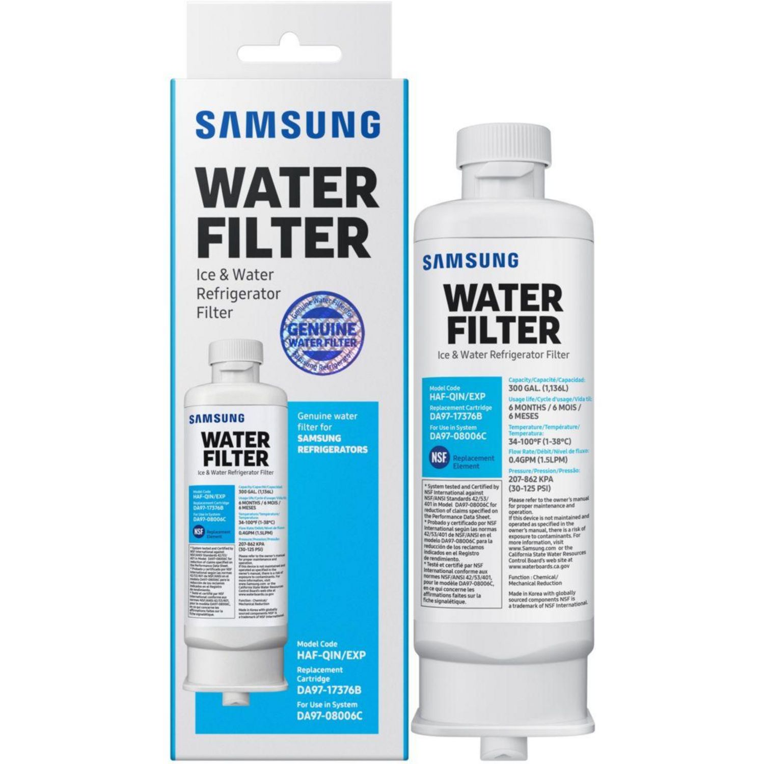 4x filtre à eau pour Réfrigérateur cartouche filtrante Compatible Tout Frigo  Americain Ou Standard