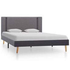 Cadre de lit avec LED Gris clair et gris fonce Tissu 120x200 cm