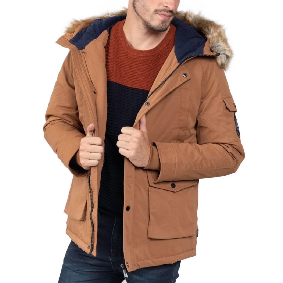 Parka Marron Homme Deeluxe Official pas cher - Auchan.fr