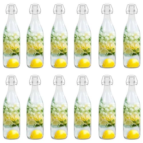 Bouteilles En Verre Avec Bouchon Clipsable 12 Pcs Rond 250 Ml Vidaxl à Prix  Carrefour