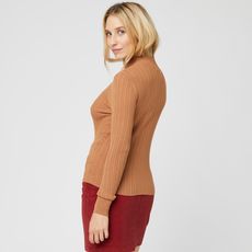 IN EXTENSO Pull col cheminée femme (Beige caramel)