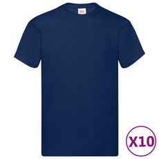 Fruit of the Loom T-shirts originaux 10 pcs Bleu marine S Coton