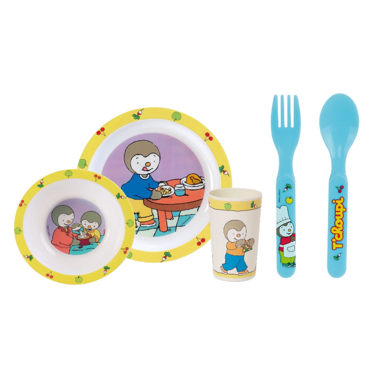 Set en mélamine 3 pièces. (Assiette, bol et gobelet) Pokemon