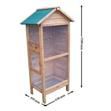 Habita Cage à oiseaux standard / 0,42 m2 / 3-4 oiseaux / toit bitumé
