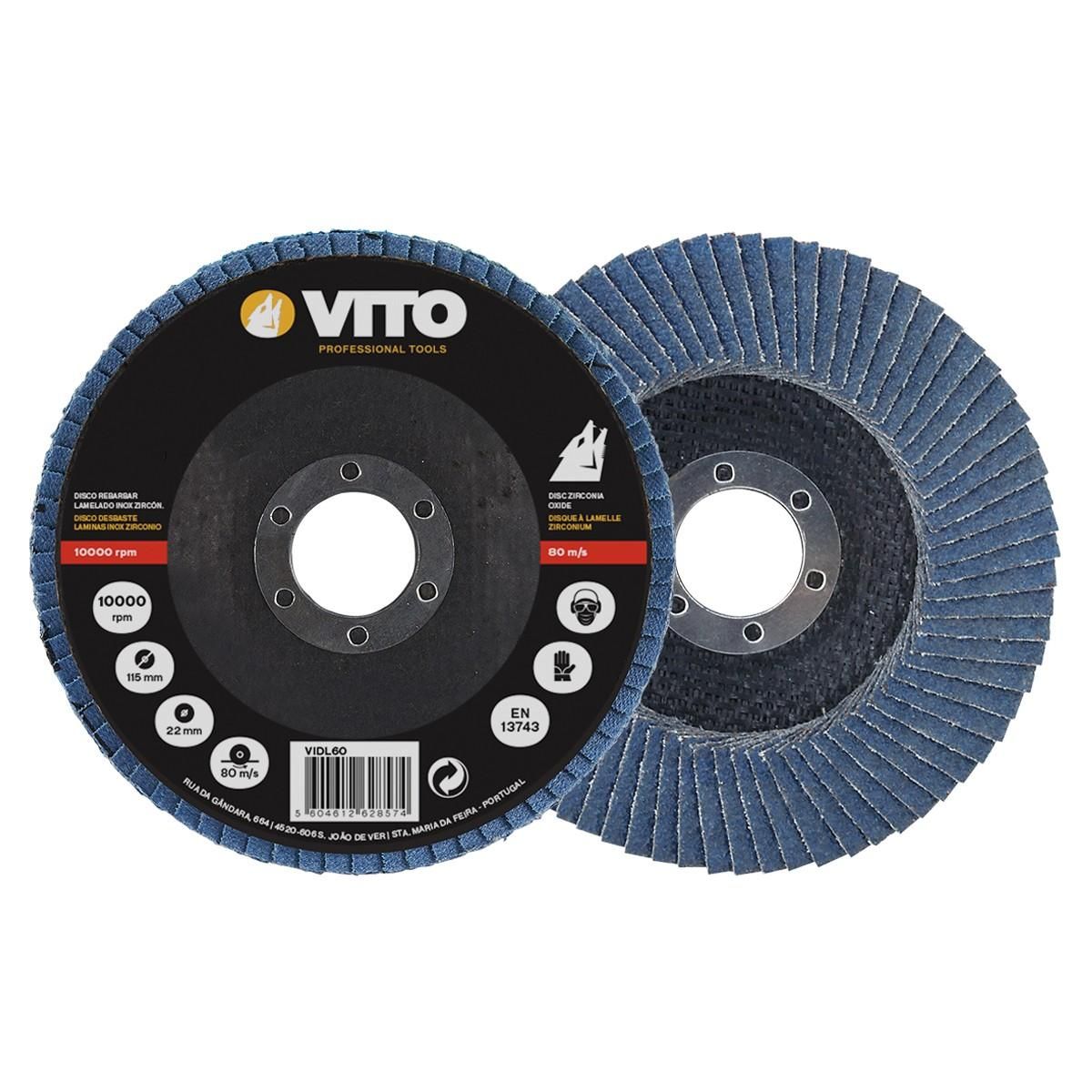 VITO Pro-Power Disque à lamelle Diamètre 115 mm Alésage 22 mm- G100 zirconium VITOPOWER
