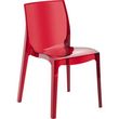 Chaise empilable transparente LUCIA. Coloris disponibles : Rouge, Gris