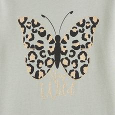 IN EXTENSO T-shirt manches longues papillons fille (vert kaki)