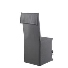 Housse de chaise finition carrée en coton   (Gris)