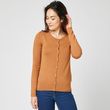 IN EXTENSO Gilet beige camel col rond femme