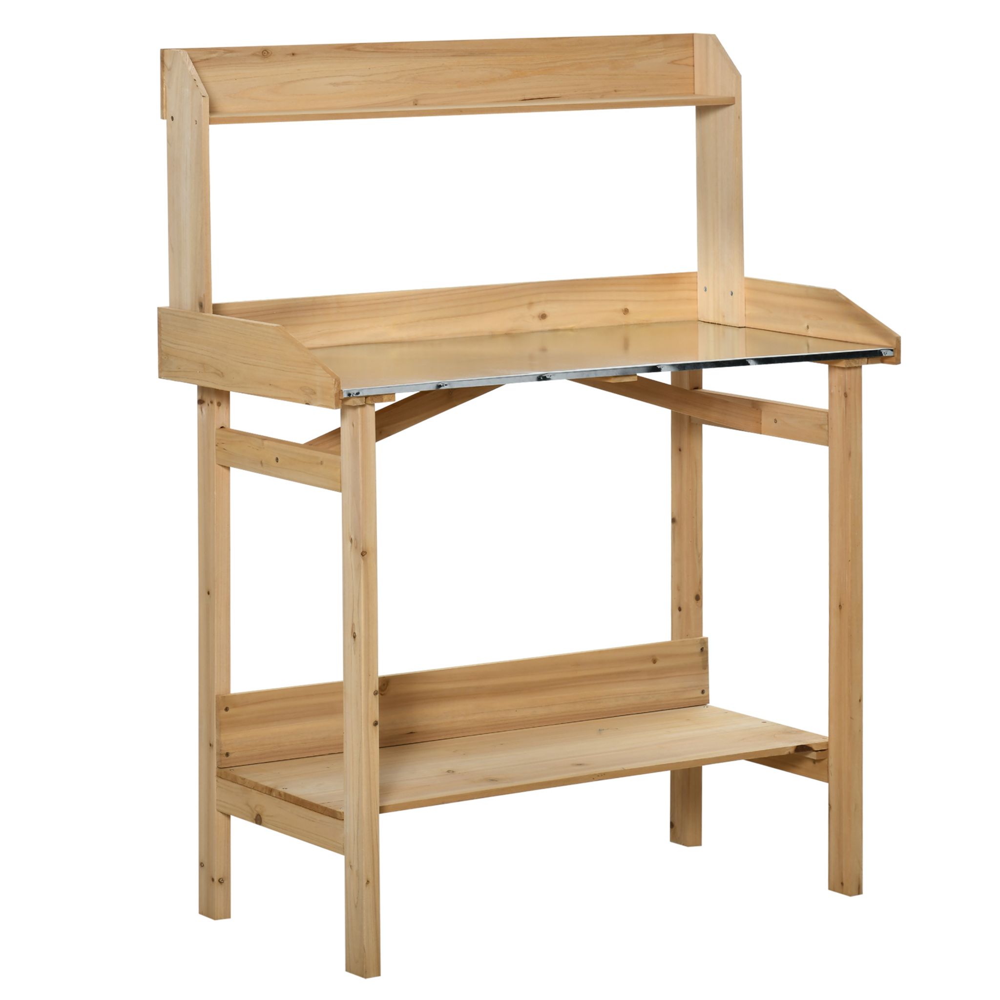 Armoire de rangement de jardin sur pied, table de rempotage 2 en 1