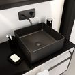 Vasque à poser rectangle en céramique noire - 36.5x36.5x10.7cm - SQUARISH DARK