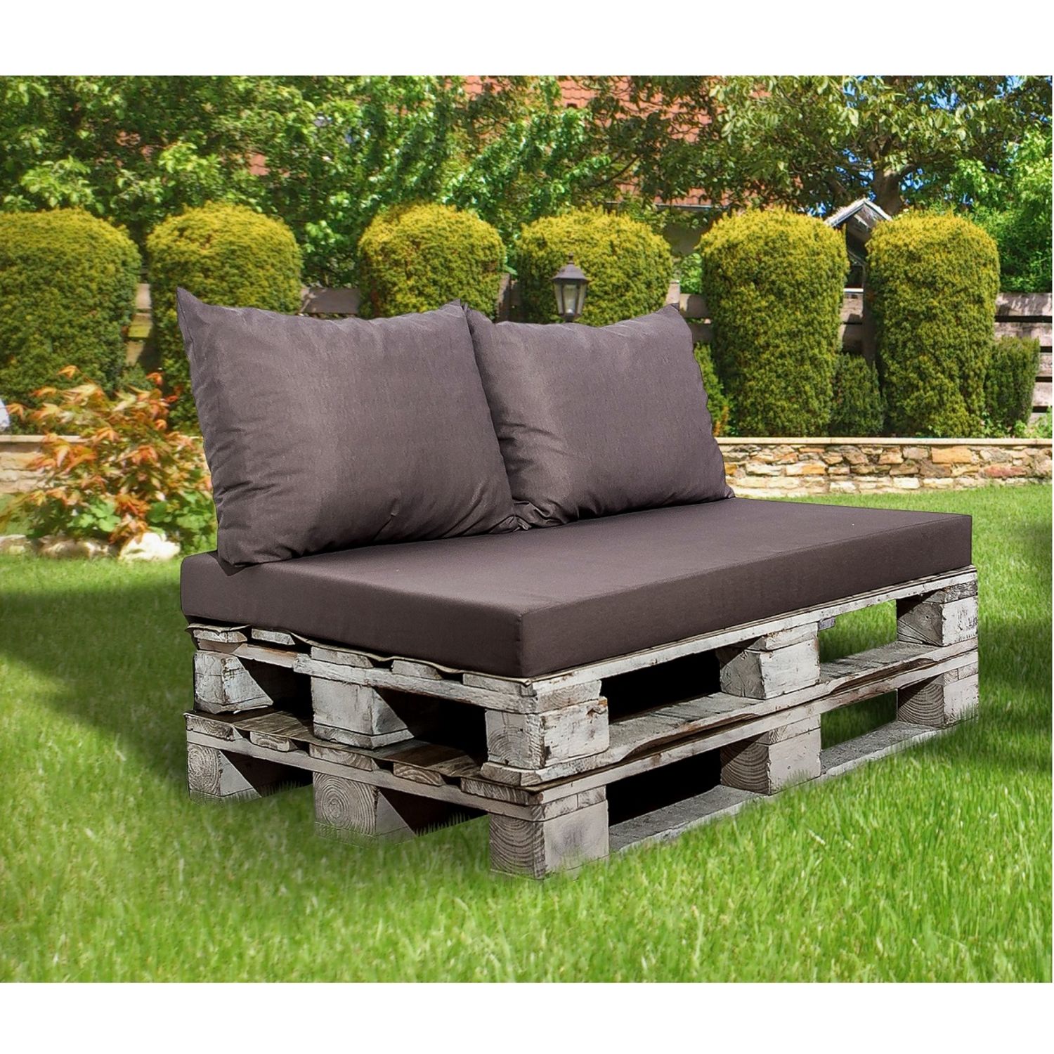 JARDIN PRIVE Kit Coussin de palette assise 80x60 cm + Dossier 60x50 cm -  Lichen - Cdiscount Jardin