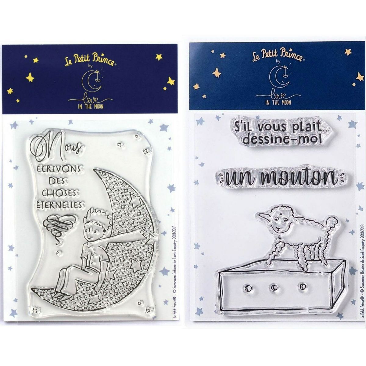 Youdoit 4 Tampons transparents Le Petit Prince Lune et Mouton