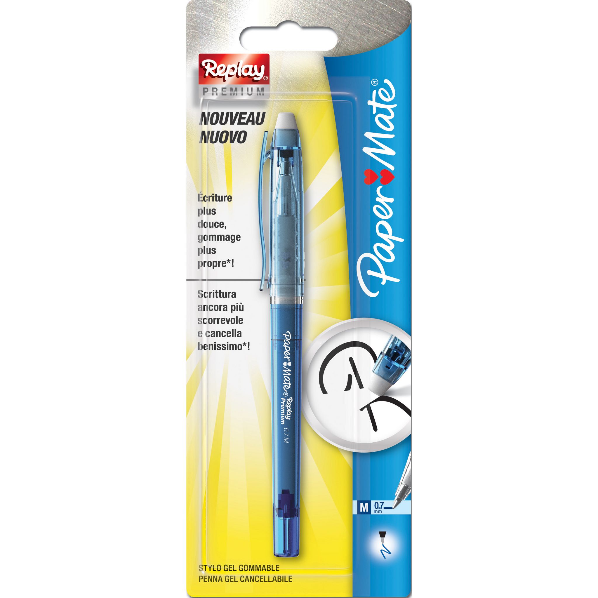 PAPER MATE stylo-bille effaçable Replay, pointe moyenne 1,0 mm