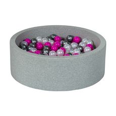  Piscine à balles Aire de jeu + 300 balles perle, rose, argent