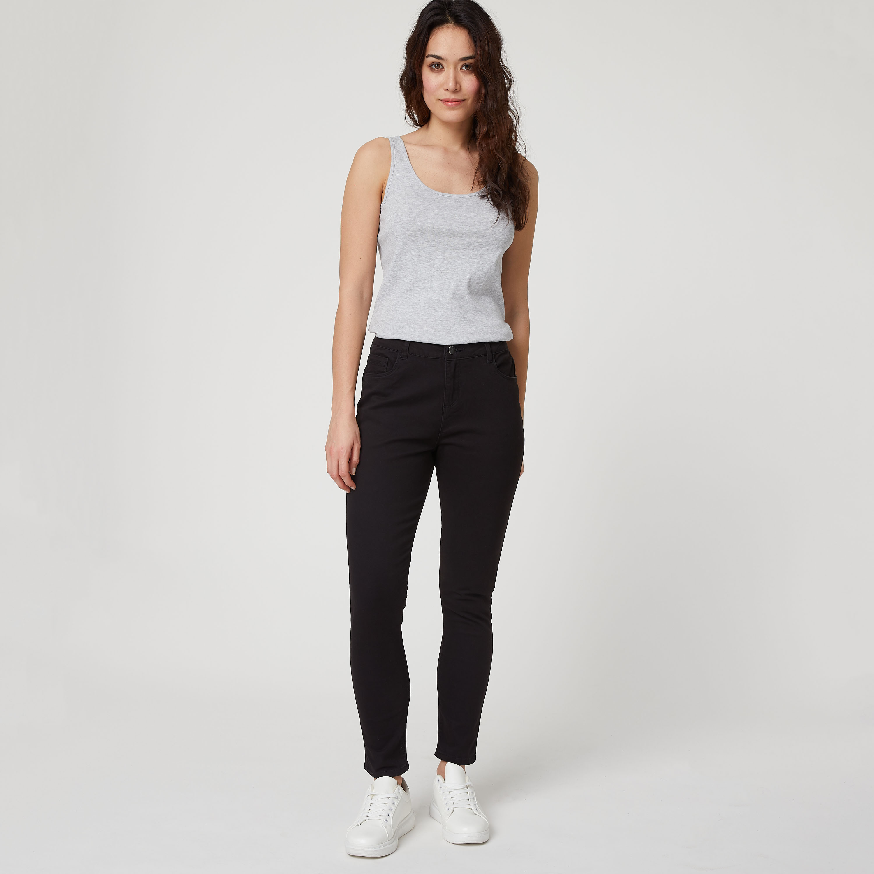 INEXTENSO Pantalon skinny noir femme pas cher Auchan