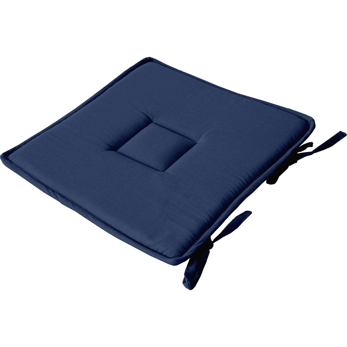  Galette de chaise uni effet Bachette - 40 x 40 cm - Bleu Marine