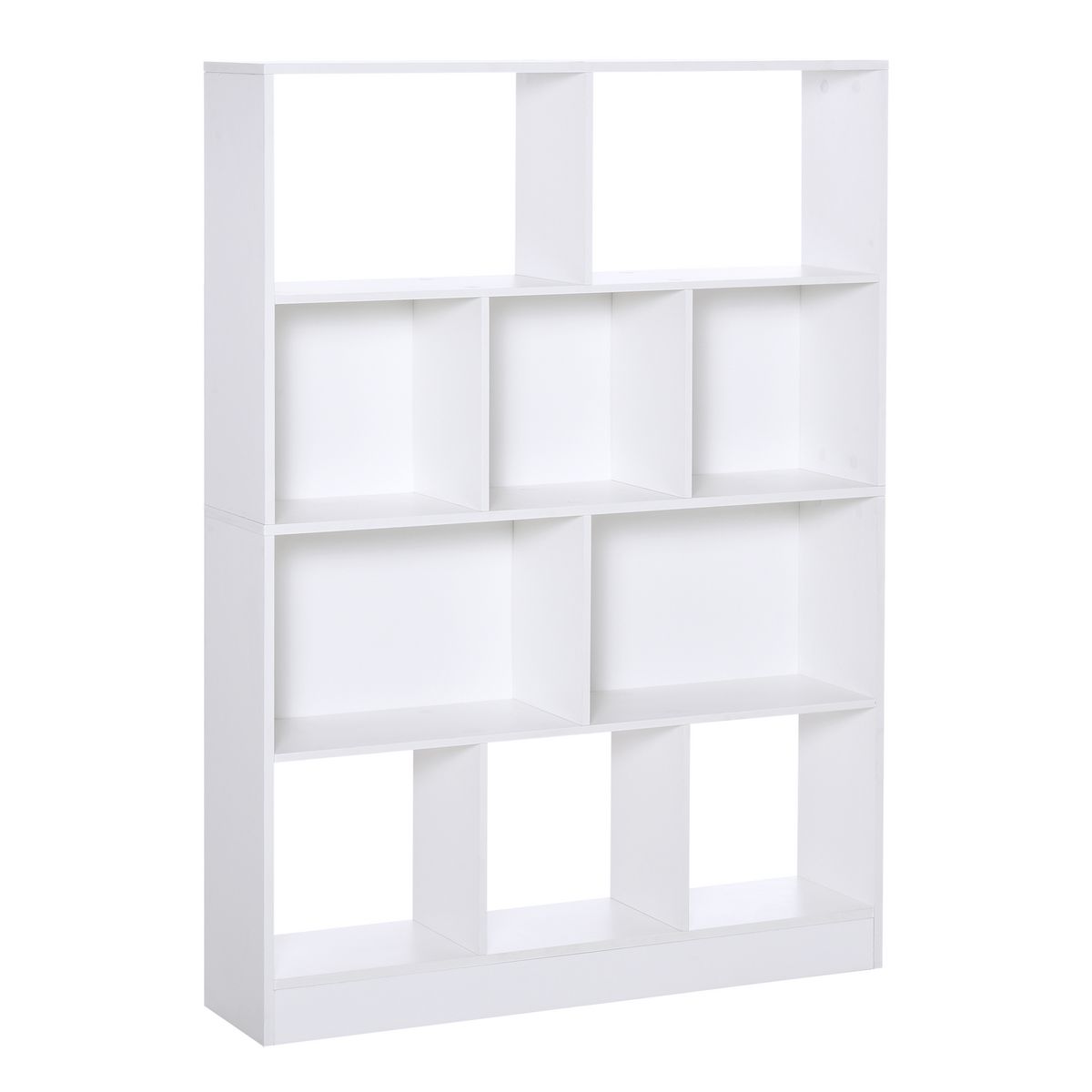 HOMCOM Bibliothèque étagère meuble de rangement dim. 70L x 24l x 178H cm en  zigazag et 8 espaces en panneau de particules naturel pas cher 