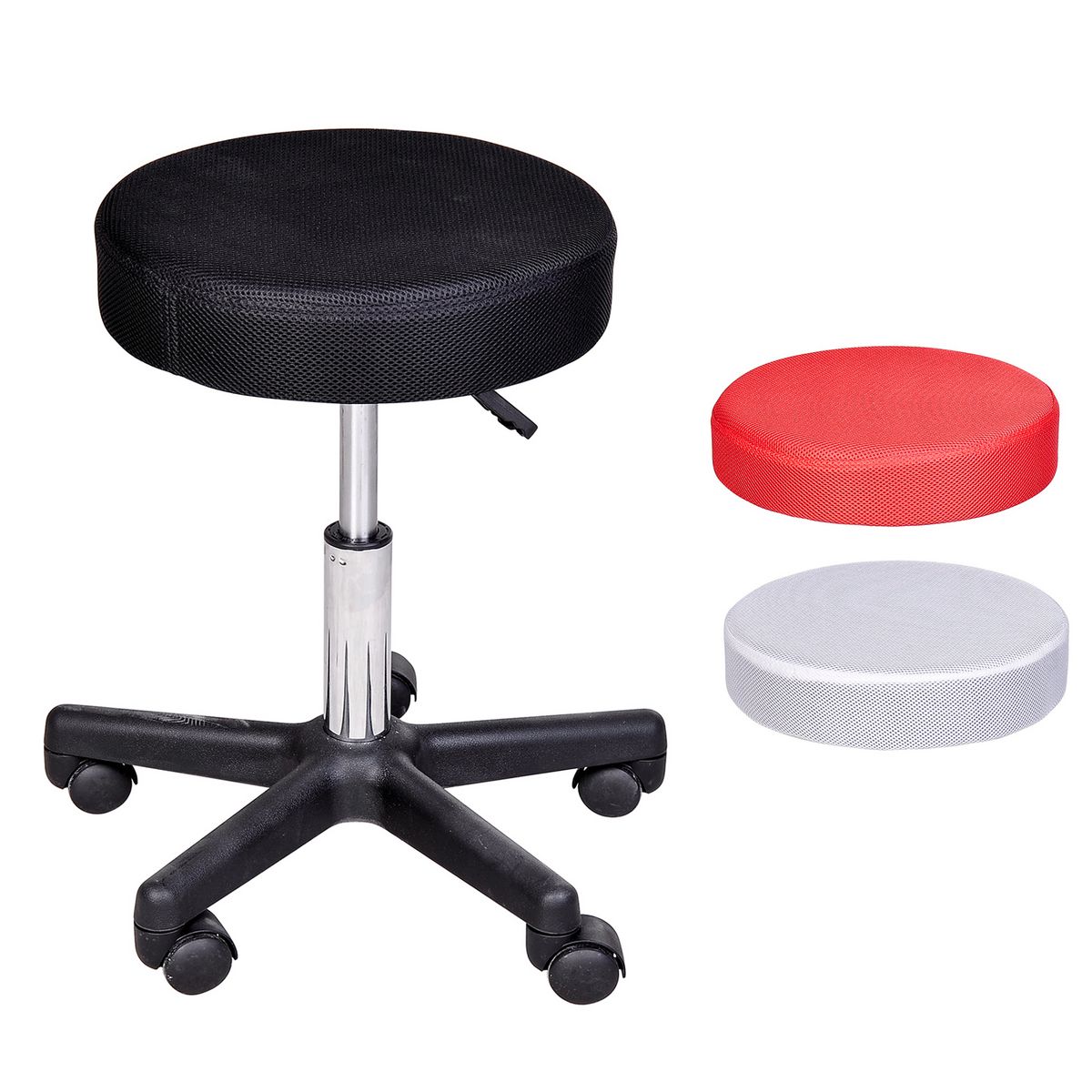 Tabouret massage a roulettes reglable en hauteur pivotant avec trois  couleurs de housse de protection