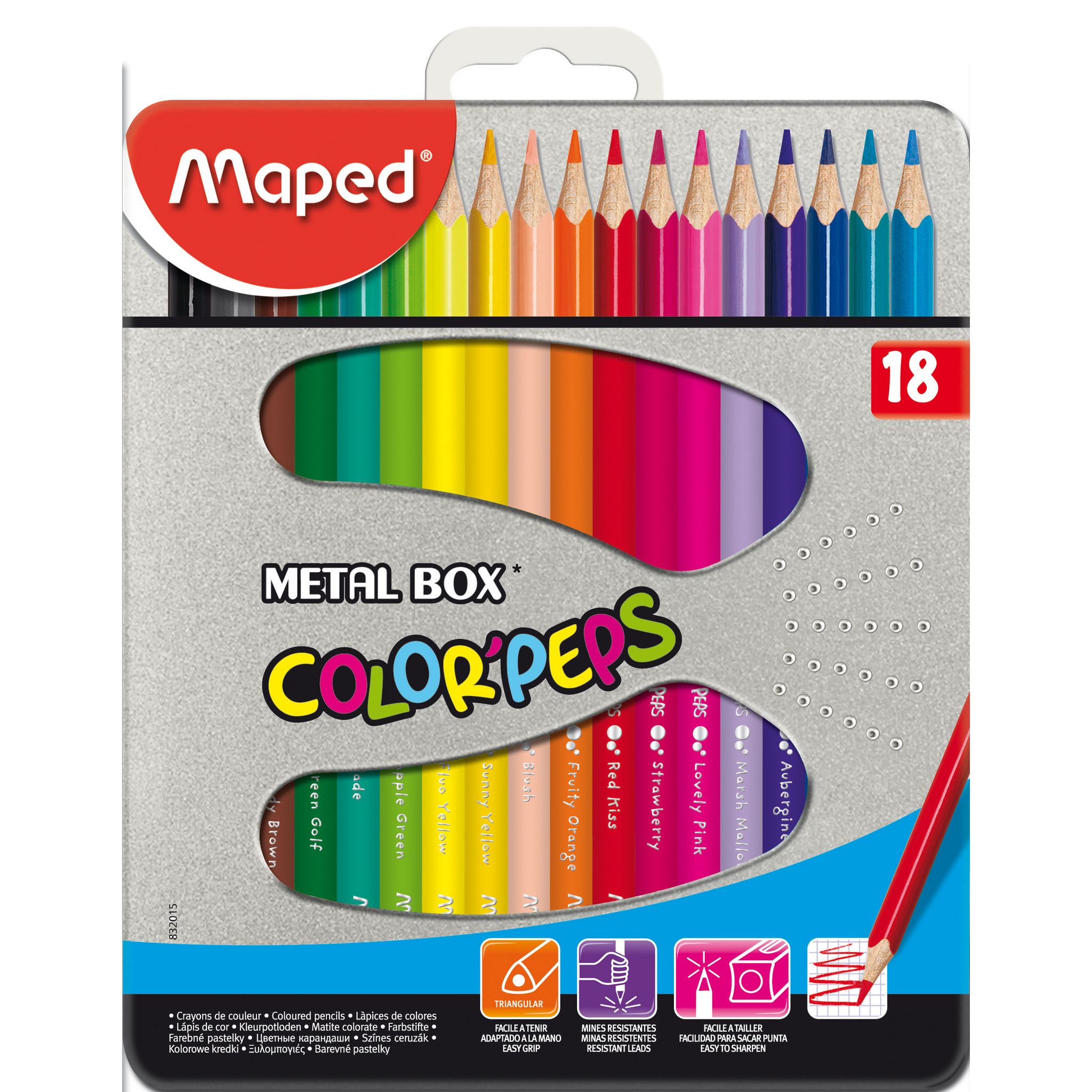 Etui 18 Crayons Couleur Maped Color'peps