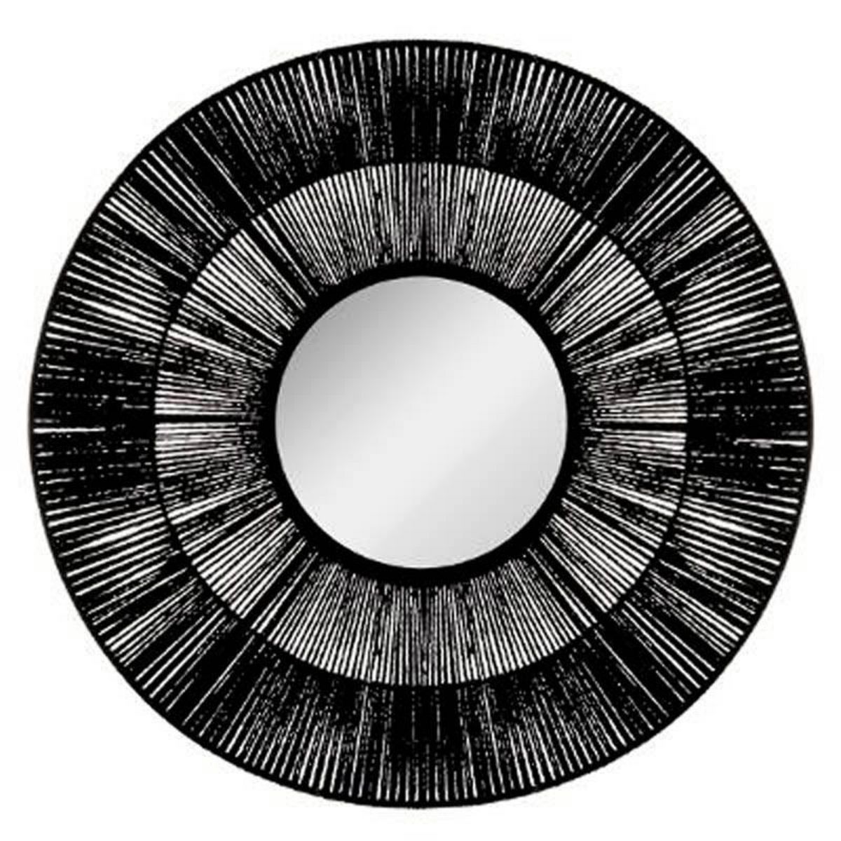  Miroir Rond Motif Ethnique  Landy  76cm Noir