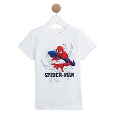 SPIDERMAN T-shirt manches courtes garçon (Blanc)