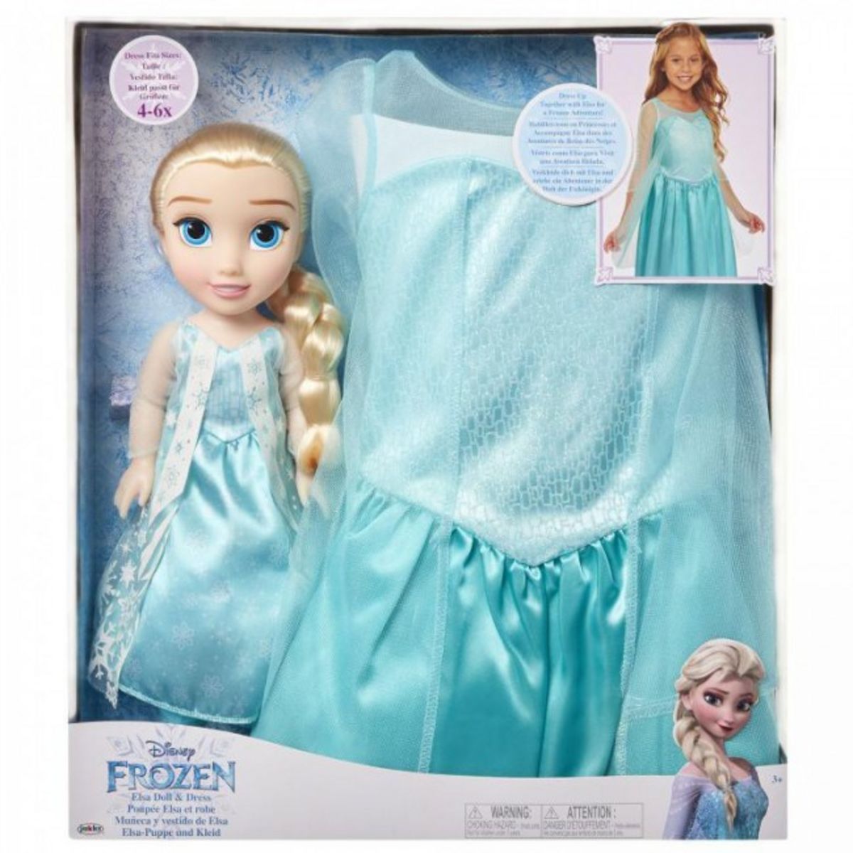 Déguisement Elsa Deluxe - La Reine des Neiges - 5/6 ans Jakks Pacific :  King Jouet, Déguisements Jakks Pacific - Fêtes, déco & mode enfants