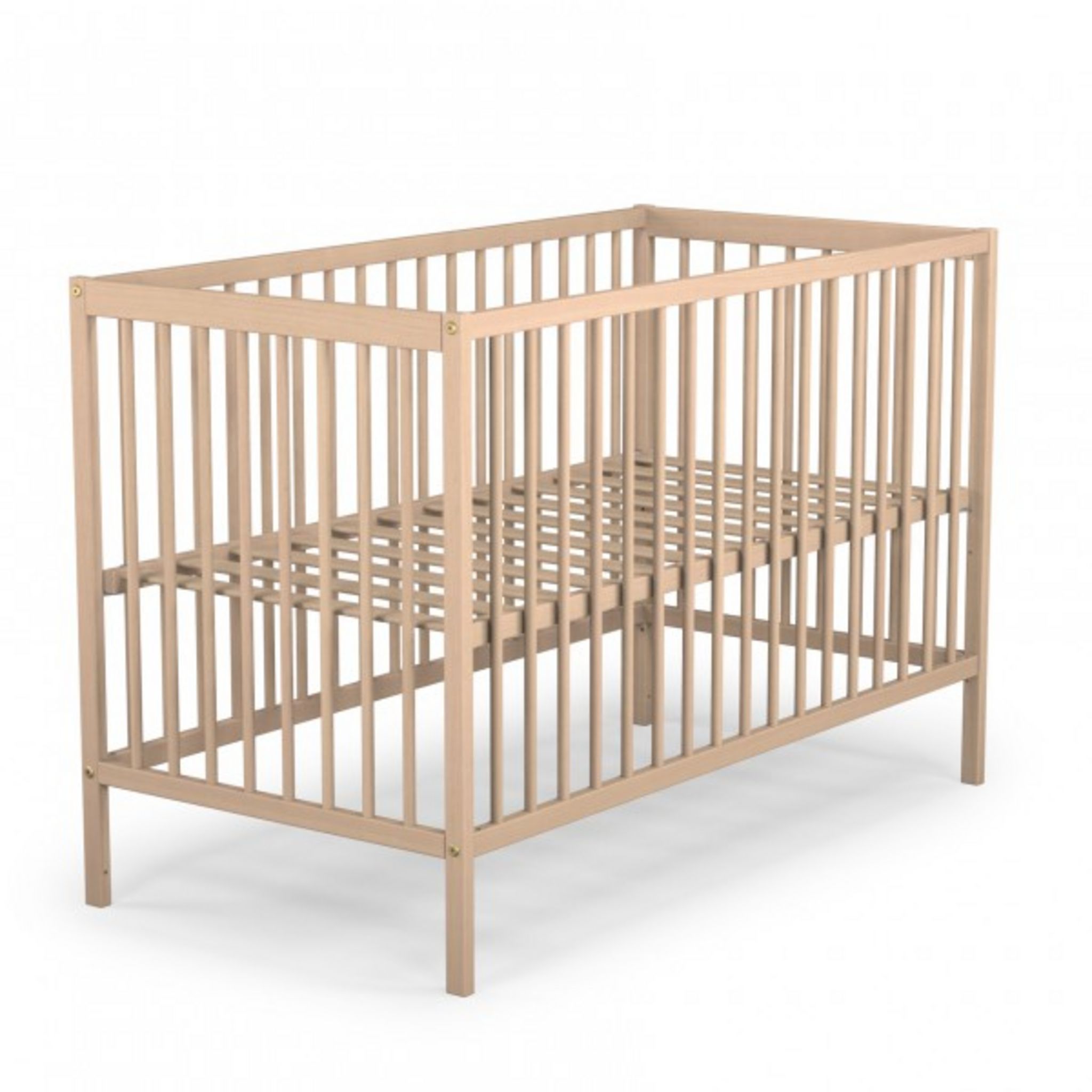 At4 Lit Bebe A Barreaux Bois Massif 60 X 1 Cm Essentiel Hetre Brut Pas Cher A Prix Auchan