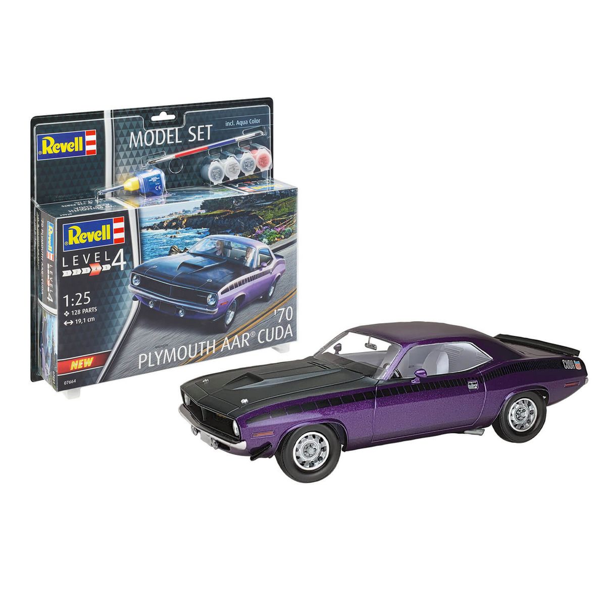 Revell Maquette voiture : Model Set : 1970 Plymouth AAR Cuda