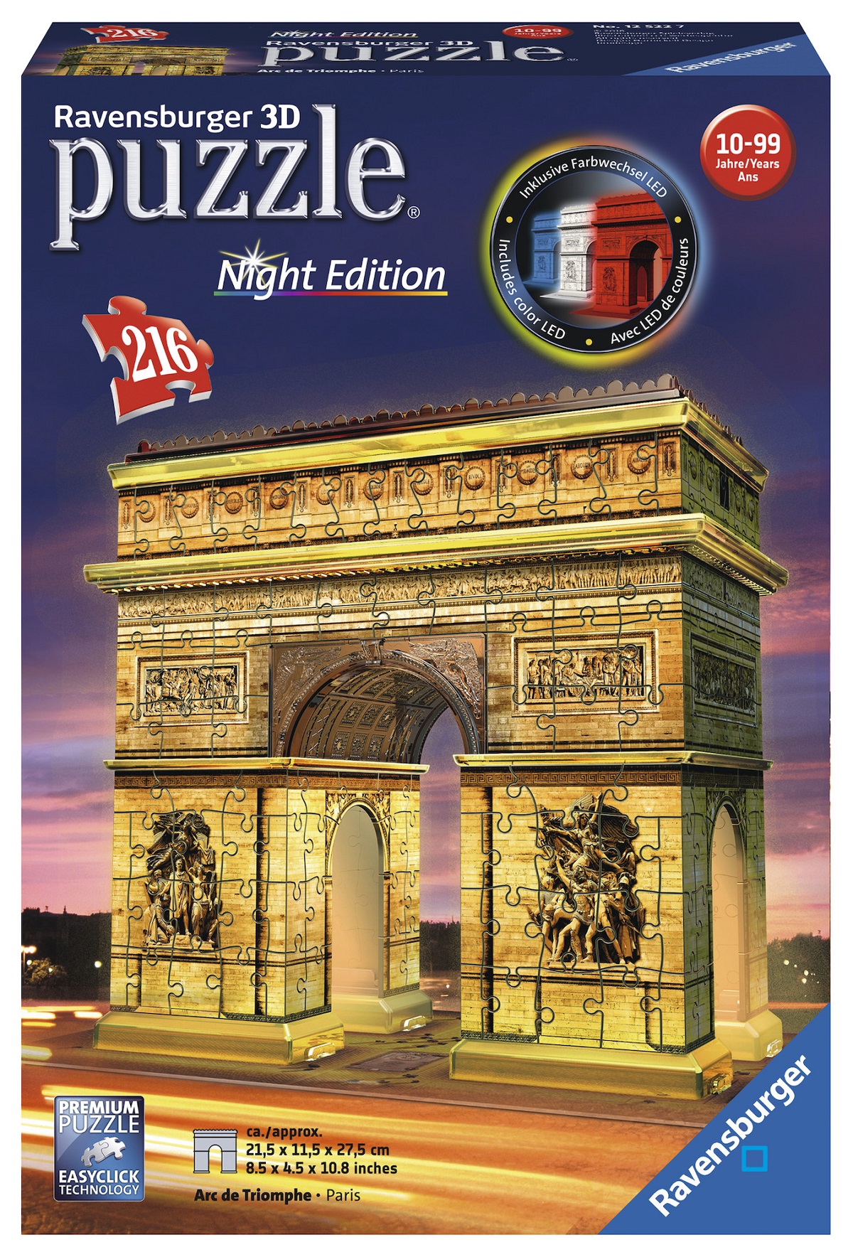 Puzzle 3D 216 pièces Arc de Triomphe - Night Edition