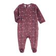 Petit Béguin Pyjama en velours bébé fille Petite Plume. Coloris disponibles : Rose