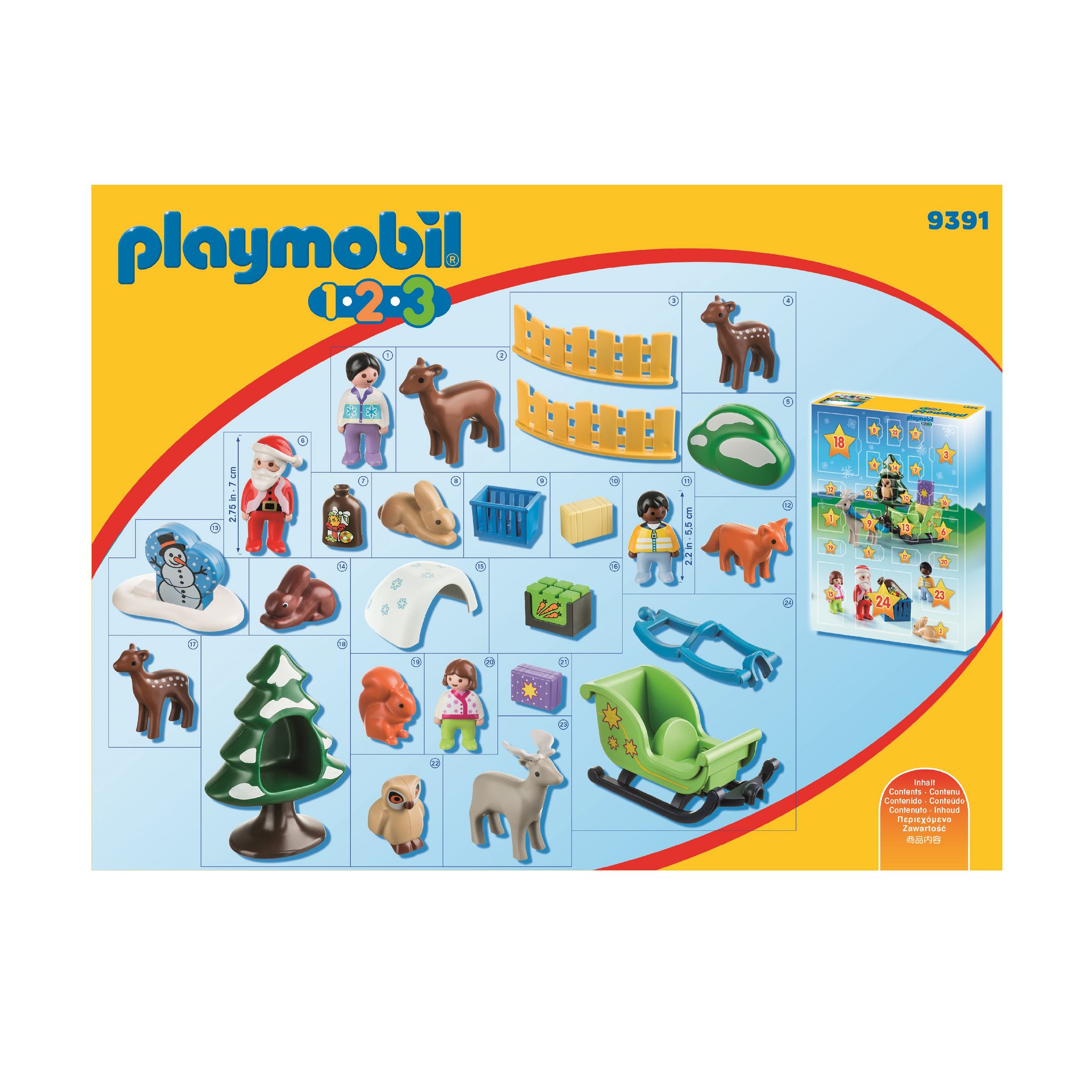 Calendrier De L Avent Playmobil 123 2023 Playmobil 9391 - 1.2.3 - Calendrier De L'avent Père Noël Et Animaux Pas  Cher À Prix Auchan