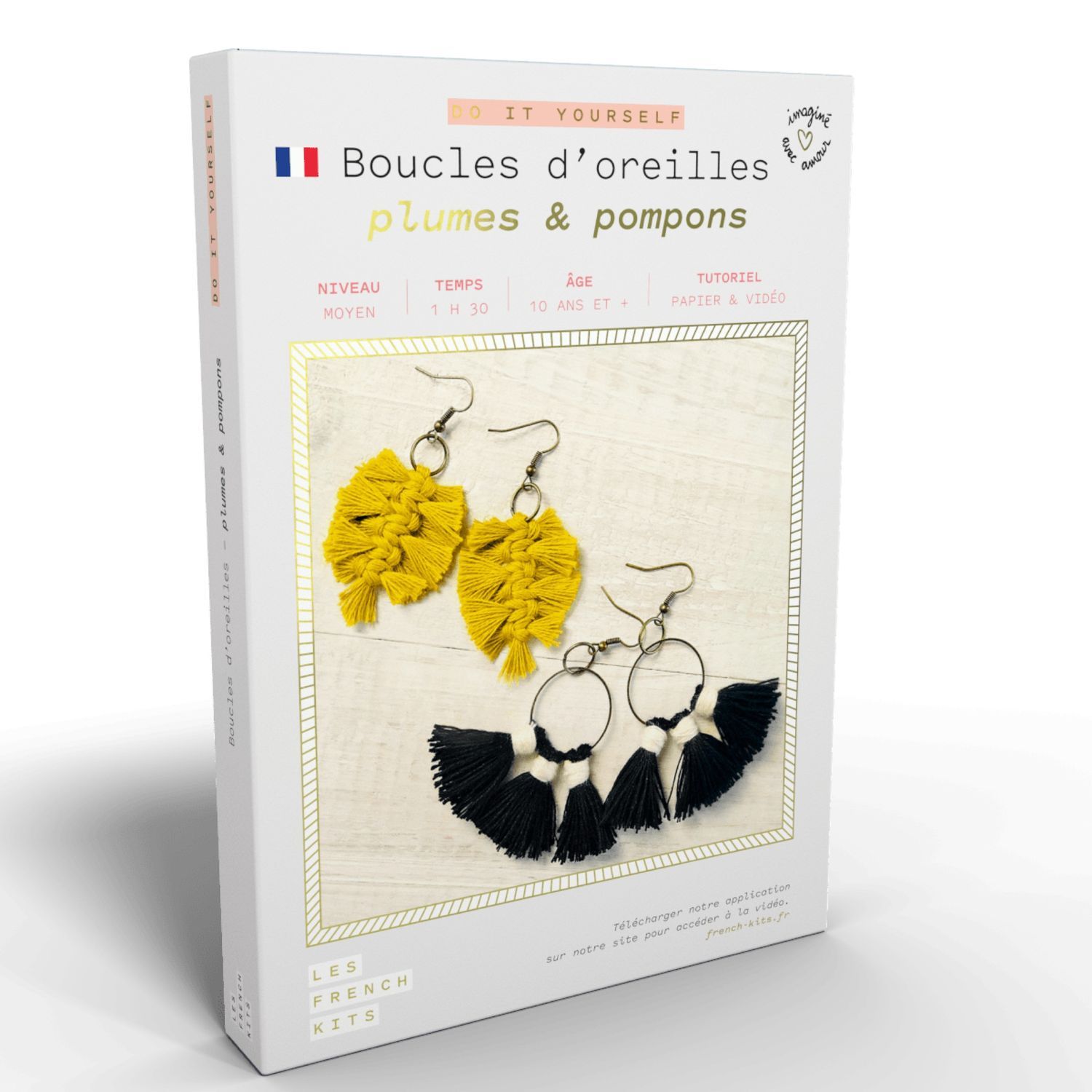 Kit bijou DIY - Graine Créative - Boucles d'oreilles en macramé x1