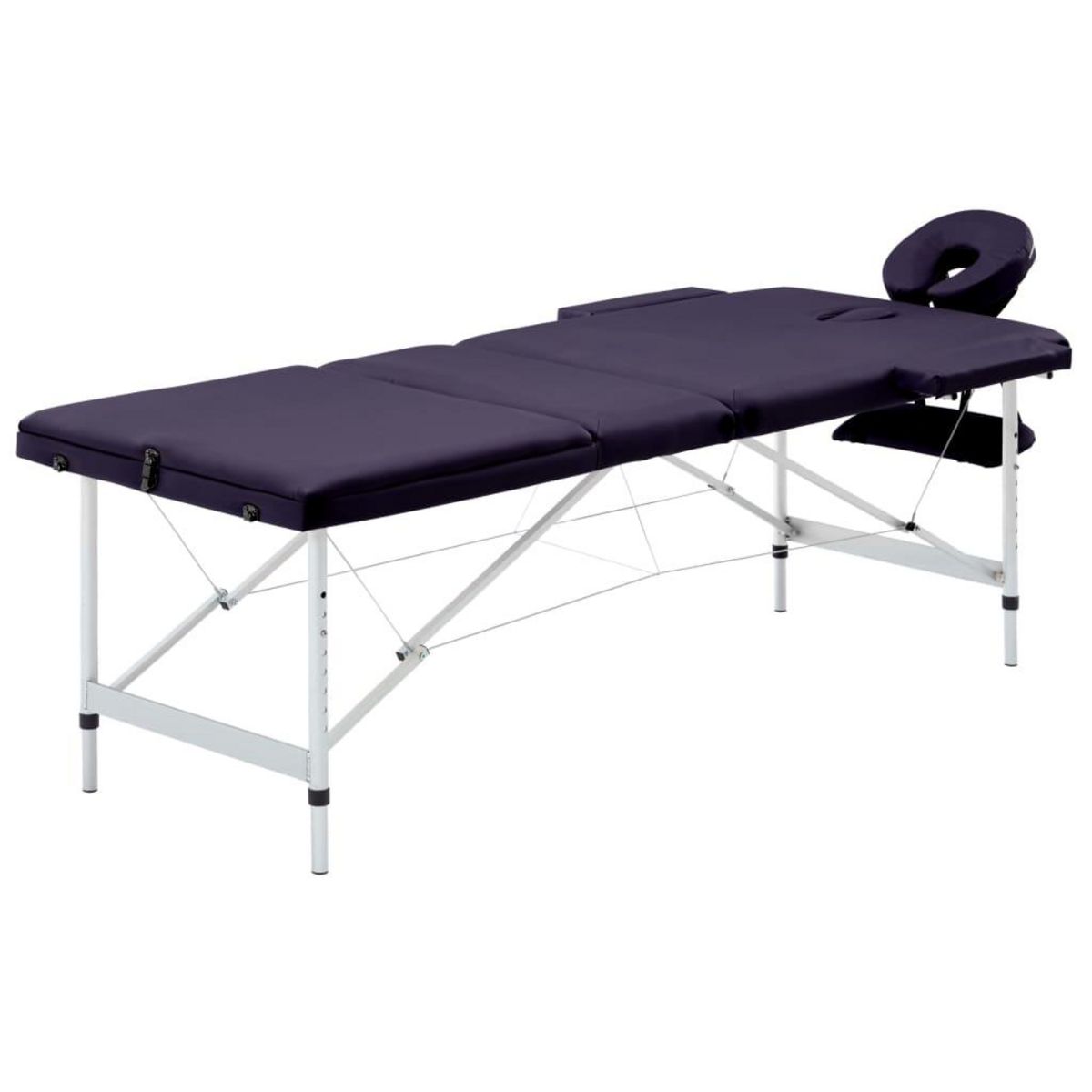 VIDAXL Table de massage pliable 3 zones Aluminium Violet