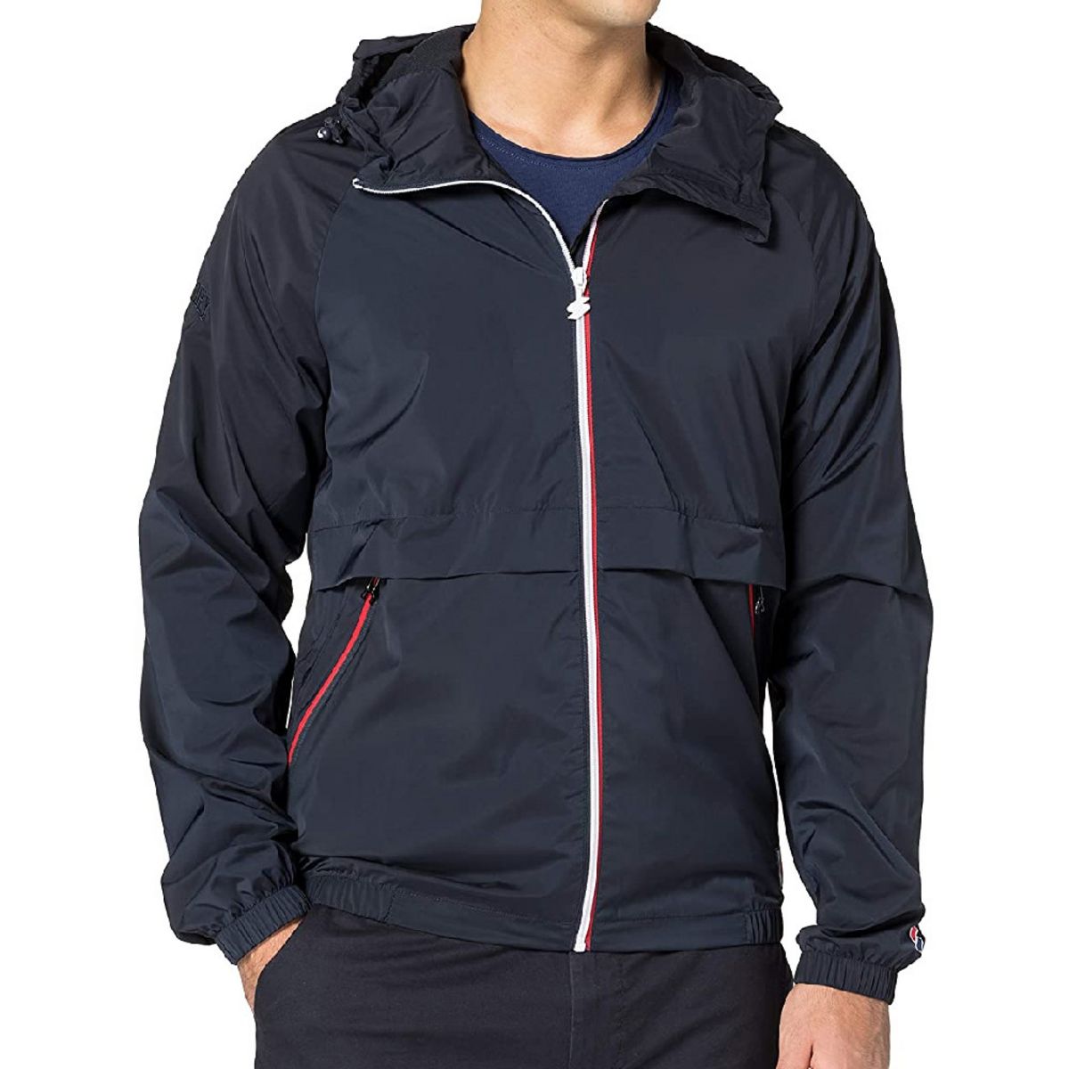 SUPERDRY Veste Coupe Vent Marine Homme Superdry Cagoule pas cher