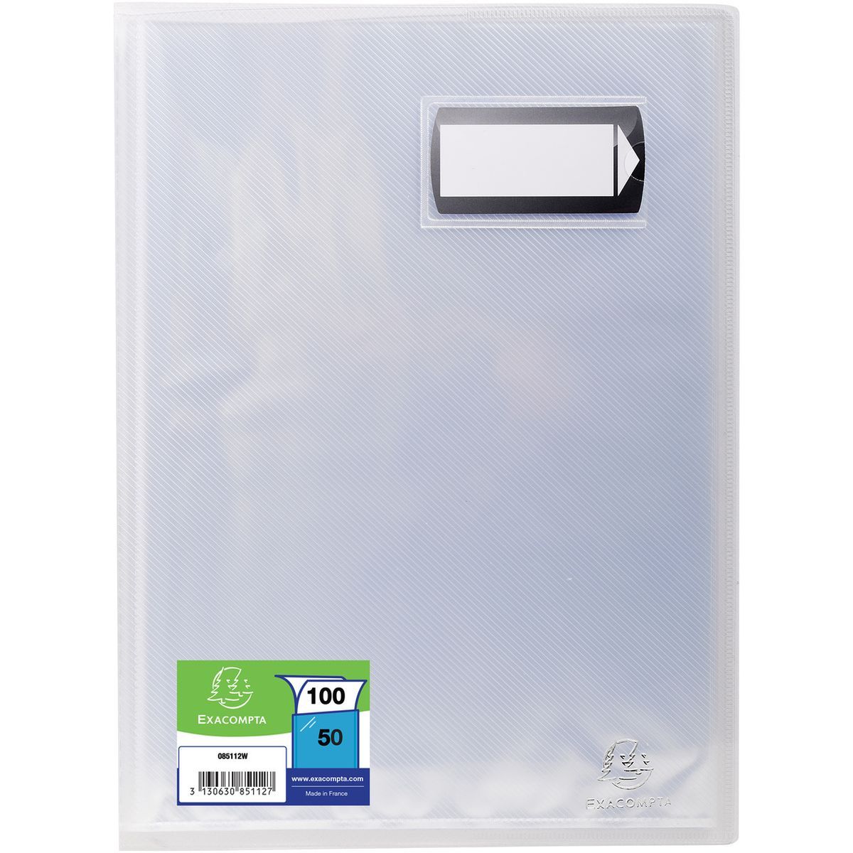 Porte Vue Personnalisable de 40 Vues - Blanc transparent (EXACOMPTA 5728E ( Porte-Vues)