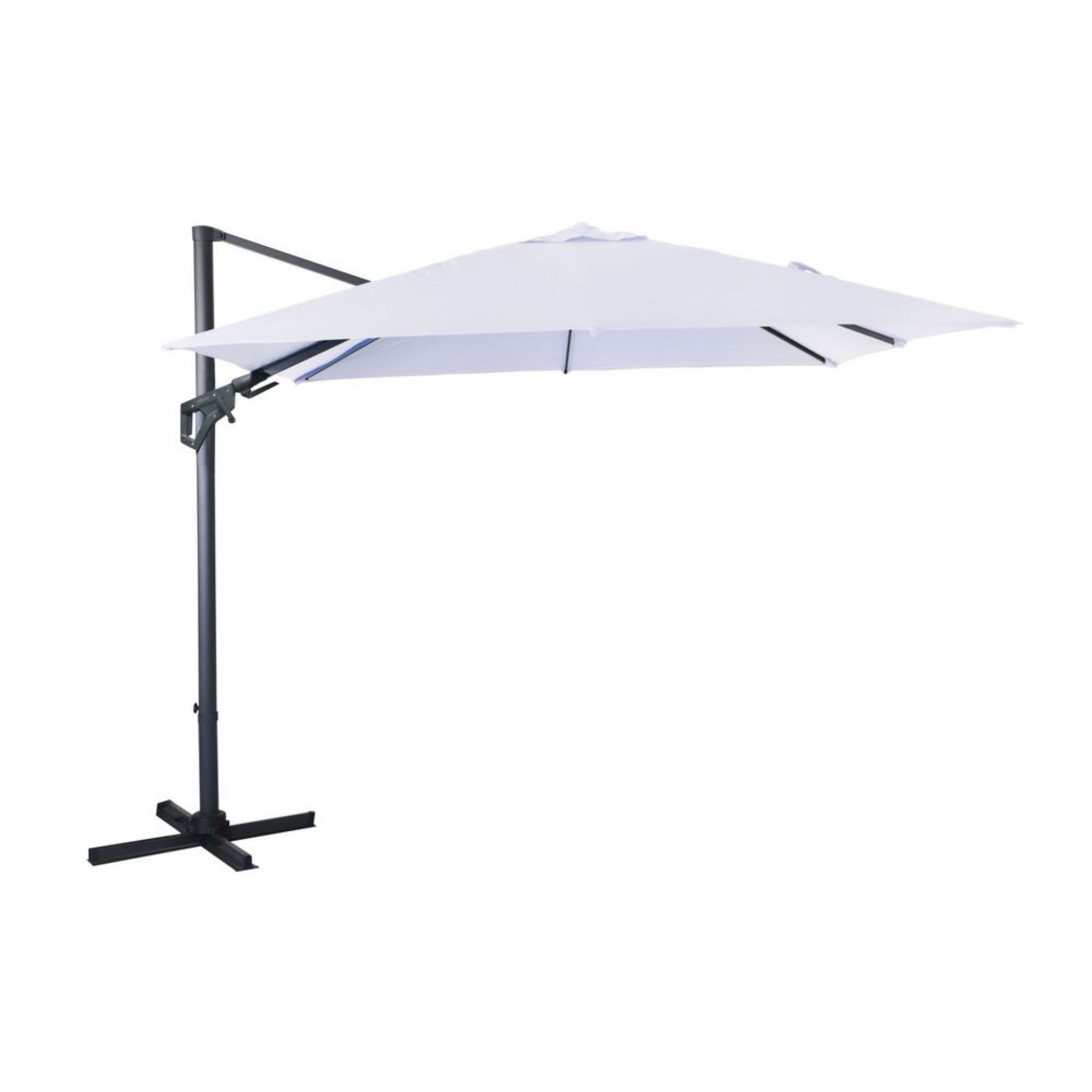 Parasol déporté rectangle 3x4m inclinable avec mât gris - Proloisirs