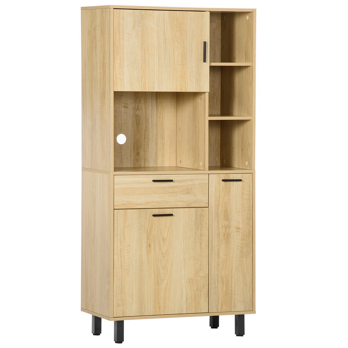 HOMCOM Buffet haut - armoire de cuisine multi-rangement - 3 portes