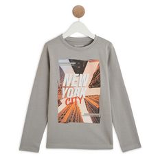 IN EXTENSO T-shirt manches longues new york city garçon (gris clair)