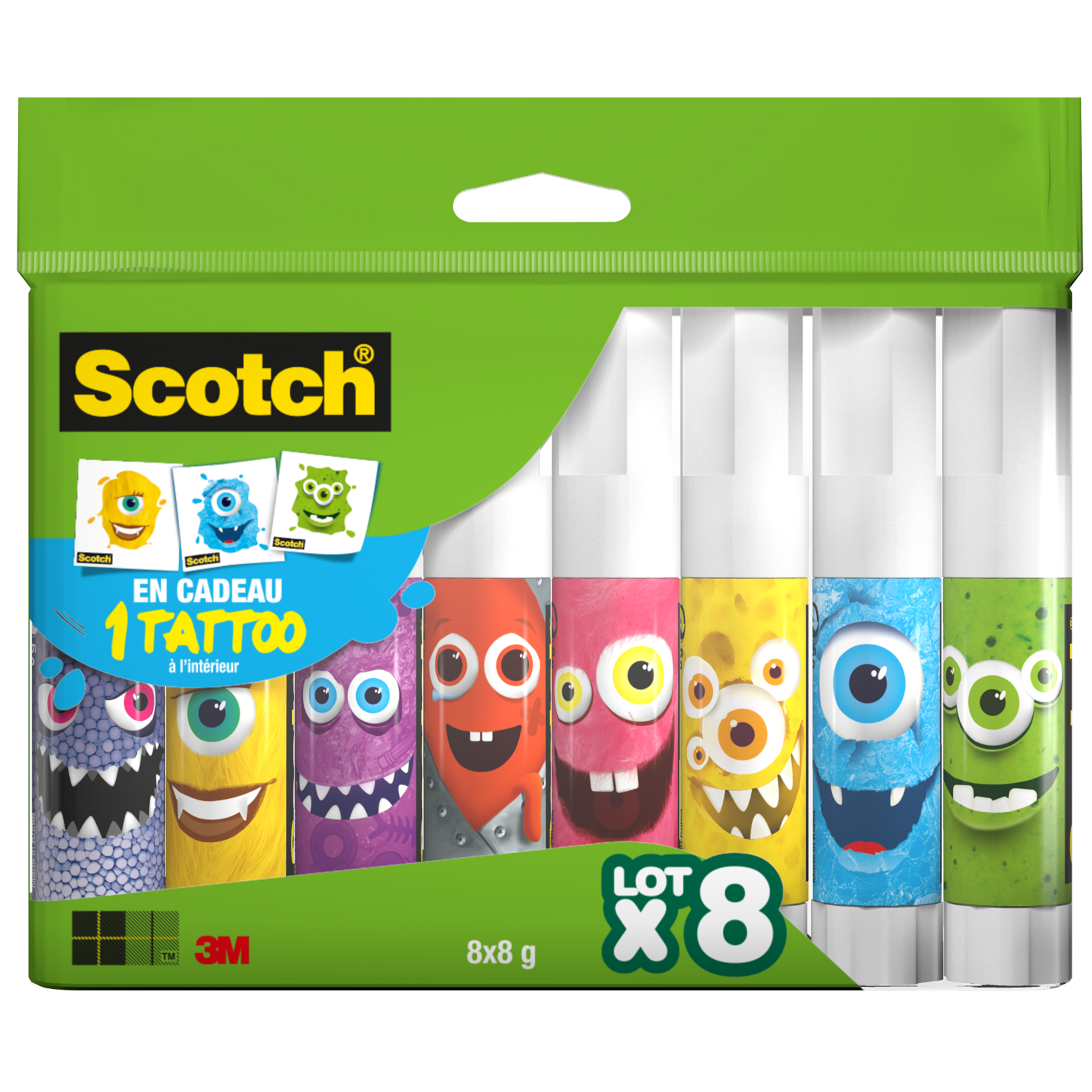 Lot de 5 bâtons de colle Scotch 8G, colle blanche