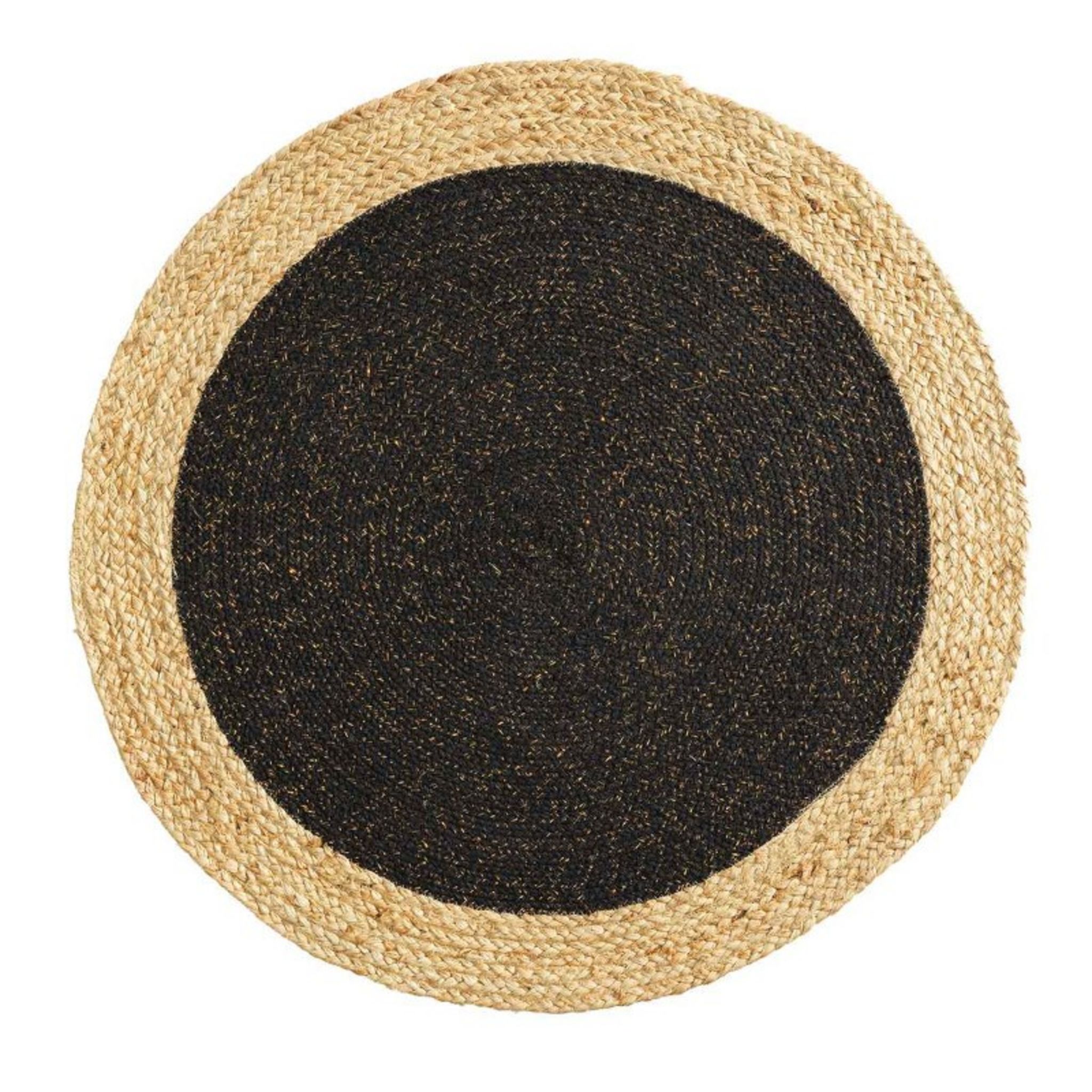 Douceur d'Intérieur Tapis rond 120 cm jute Shira noir