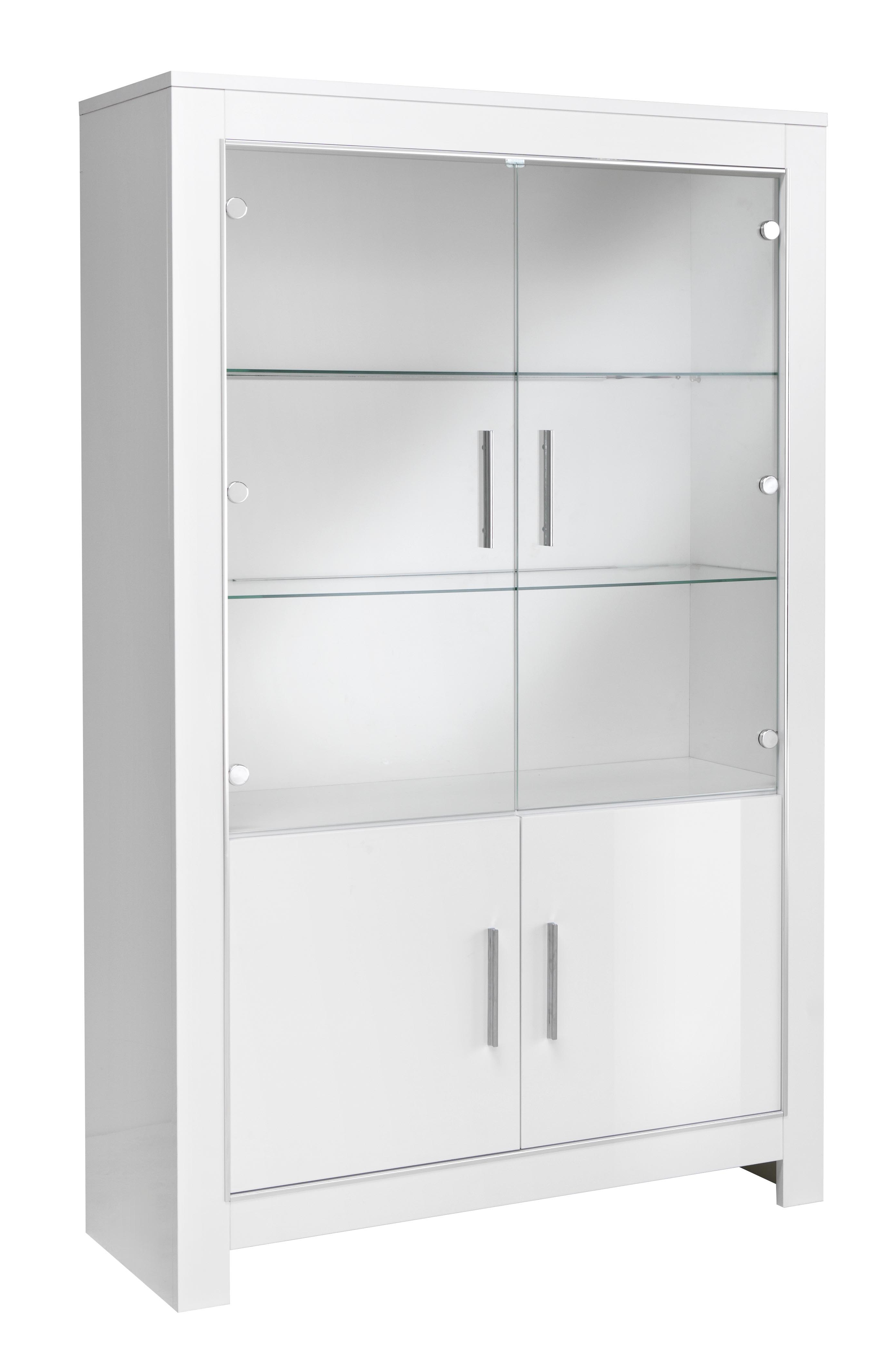 Vitrine 1 porte design blanc laqué avec luminaire - Atract H125