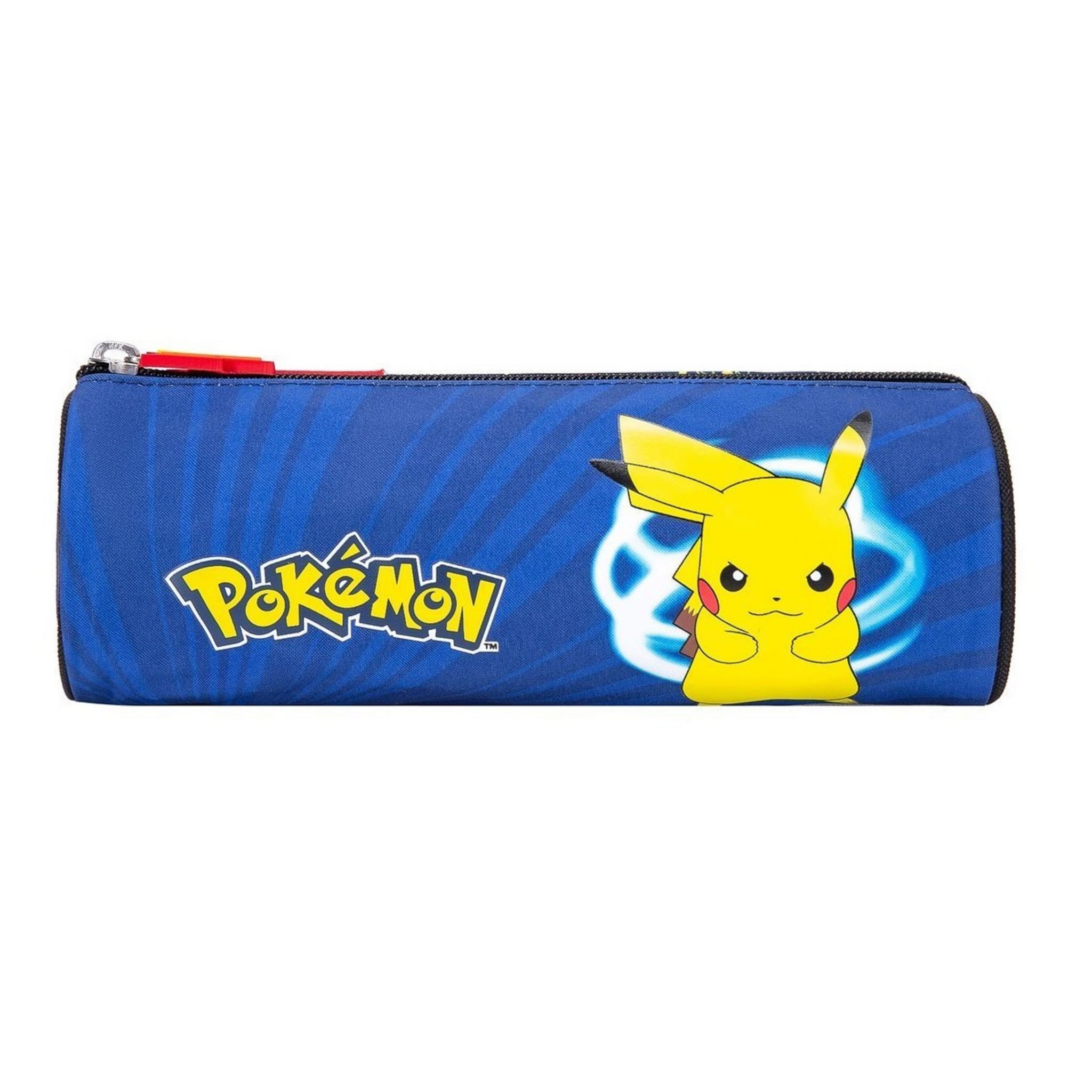 Trousse ronde bleue et jaune Pokemon